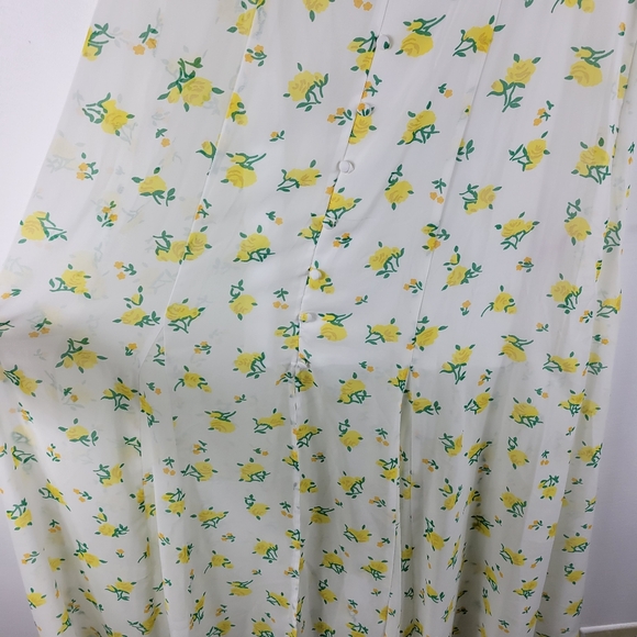 New Betsy Johnson Lemon Drop Floral Floral Button Up Maxi Sheath Dress - Picture 4 of 13